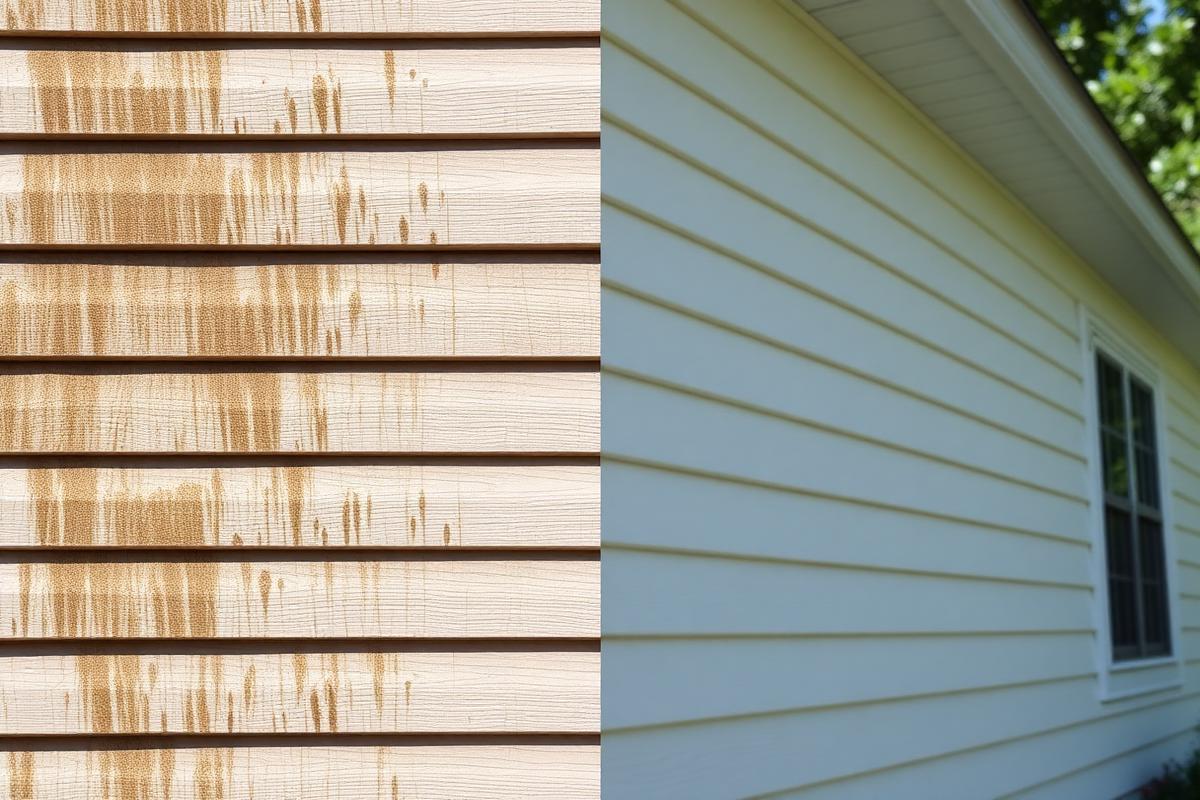 House Wash before and after pressure washing